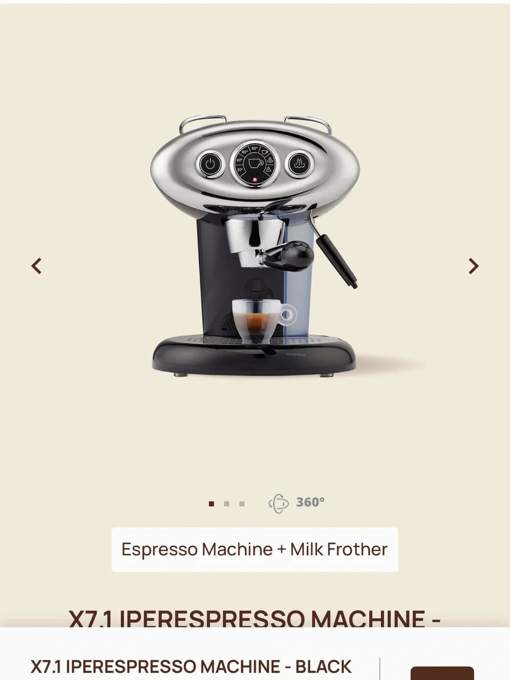 Illy Espresso Machine in Chrome and Black